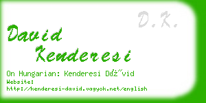 david kenderesi business card